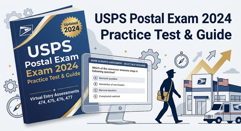 Postal Exam Practice Test 2024 USPS (UPDATED) Banner