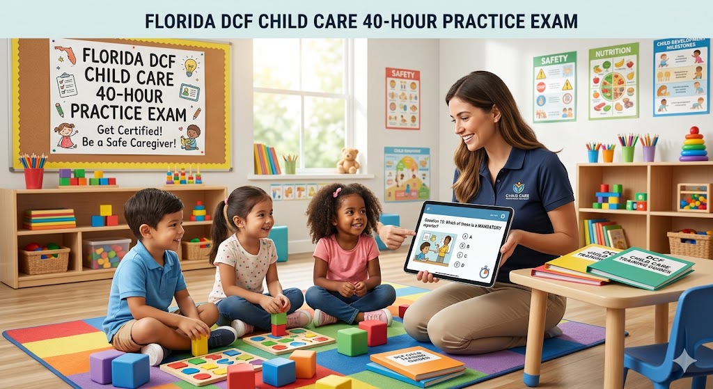 Florida DCF Child Care 40 Hour Certification Practice Exam Banner