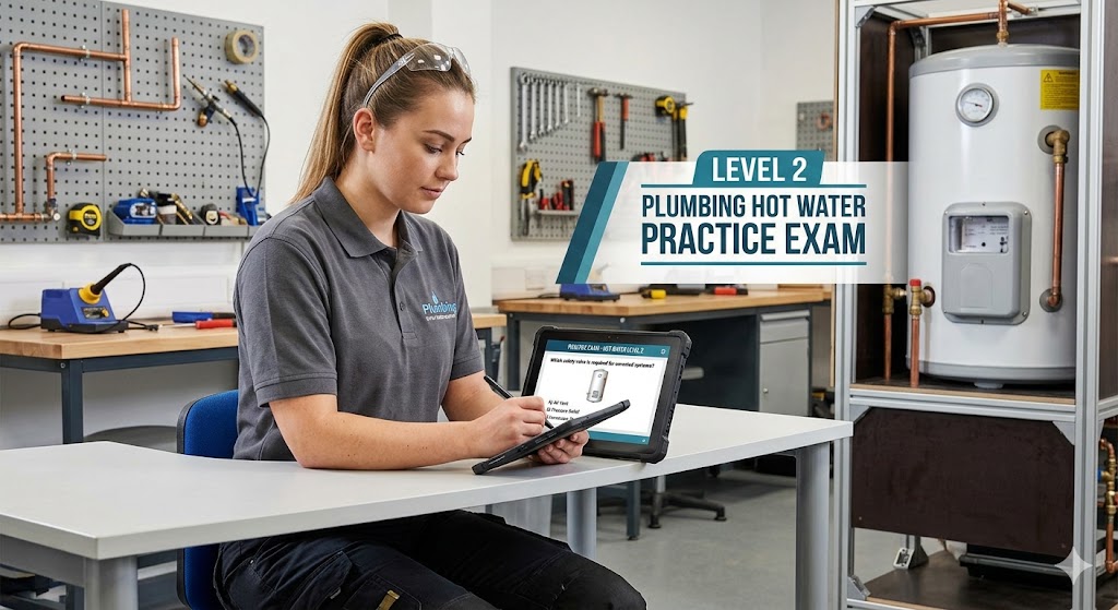 Plumbing Level 2 Diploma – Hot Water Practice Exam Banner
