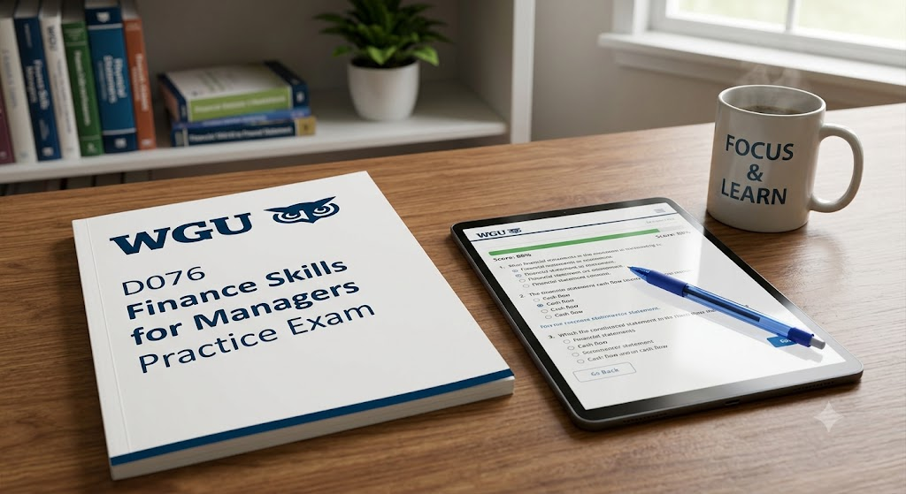 Western Governors University (WGU) BUS2040 D076 Finance Skills for Managers Practice Exam Banner