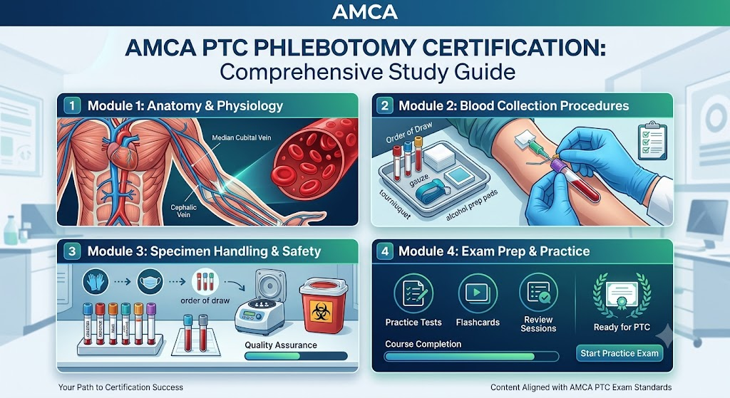 AMCA Phlebotomy Technician Certification (PTC) Practice Exam Banner