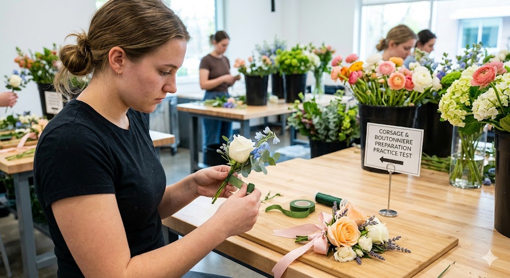 Corsage & Boutonniere Preparation Practice Test Banner