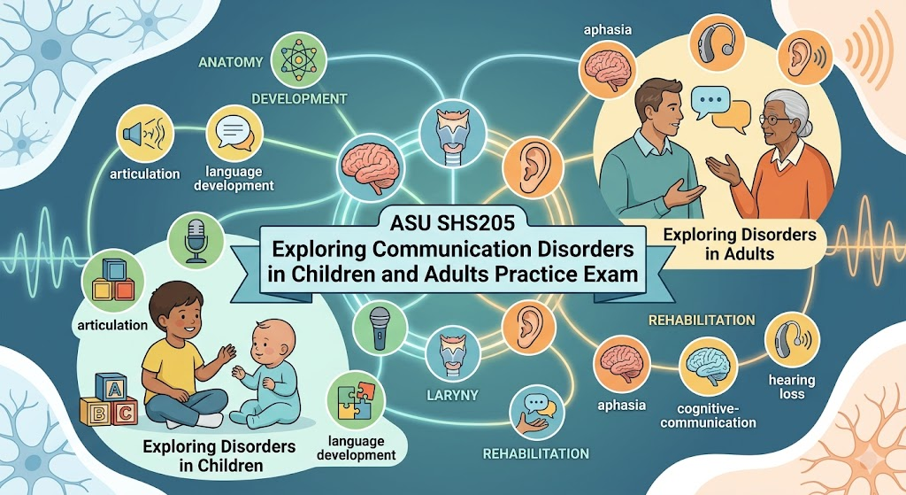 Arizona State University (ASU) SHS205 Exploring Communication Disorders in Children and Adults Final Practice Exam Banner