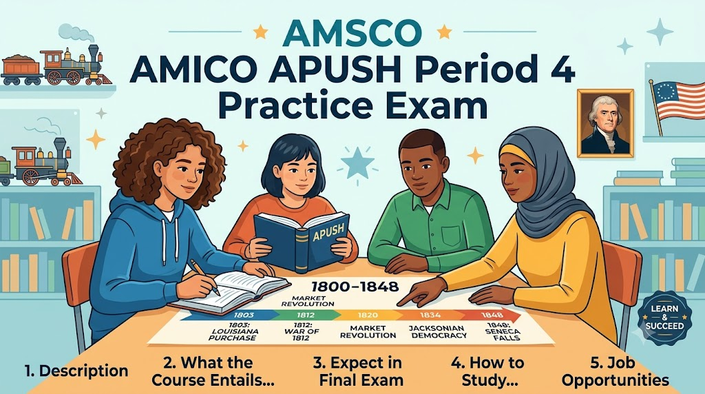 AMSCO AP United States History Exam (APUSH) – Period 4 Practice Test Banner