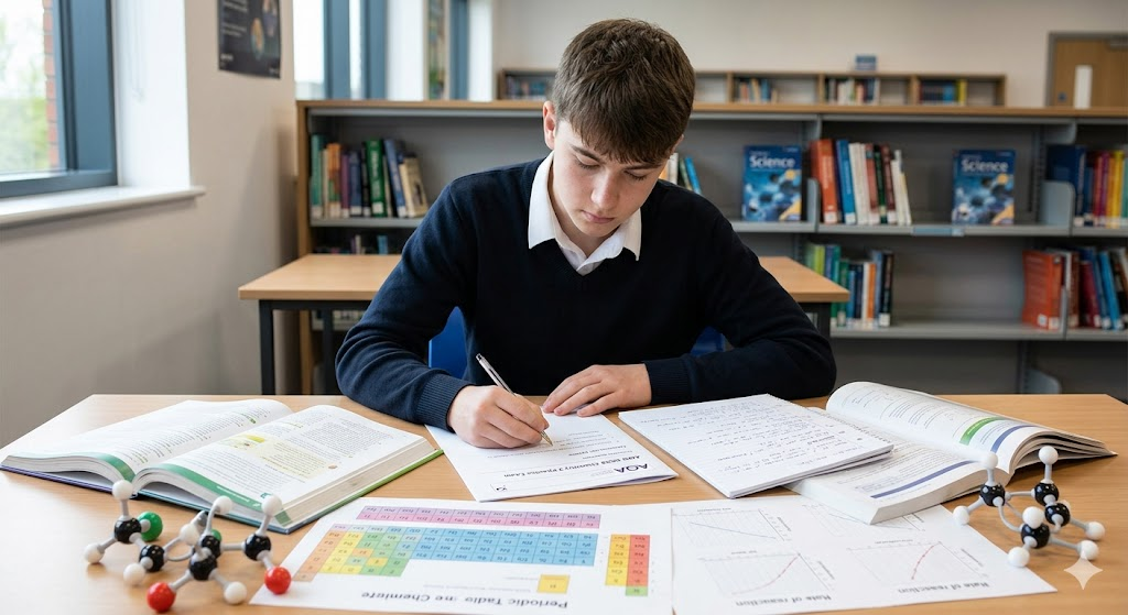 Assessment and Qualifications Alliance (AQA) GCSE Chemistry Paper 2 Practice Exam Banner