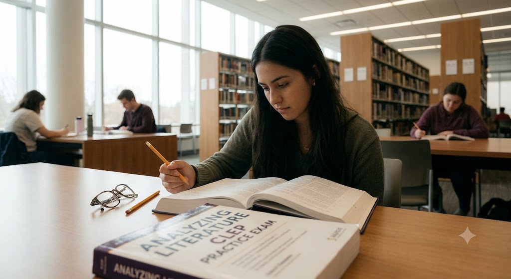 Analyzing and Interpreting Literature CLEP Prep Practice Exam Banner