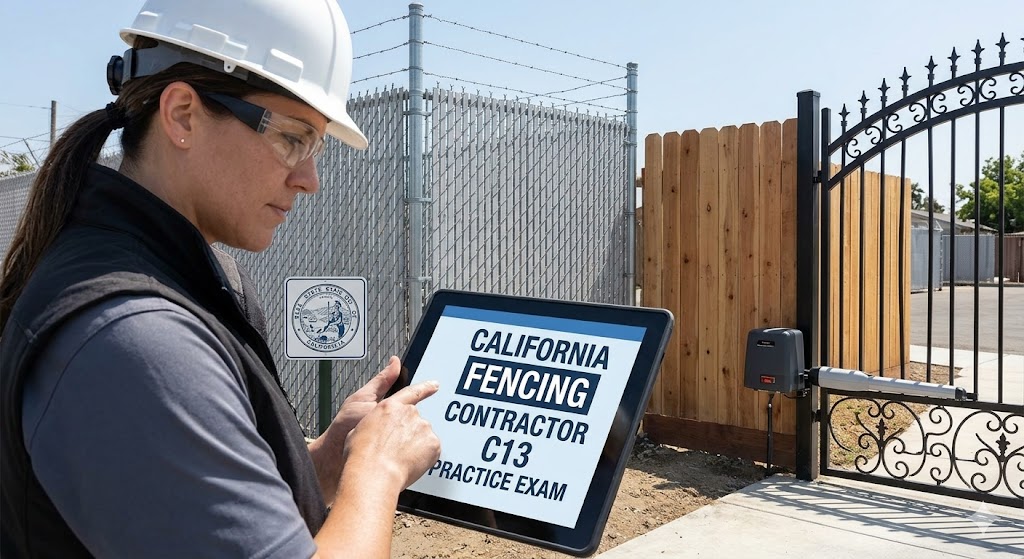California Fencing Contractor (C-13) License Practice Exam Banner