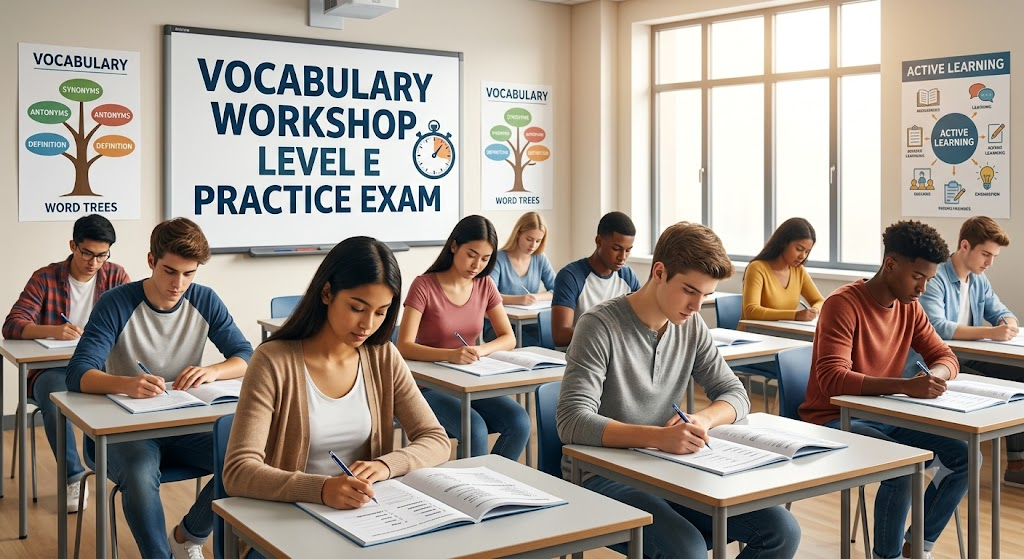 Vocabulary Workshop Level E Practice Test Banner