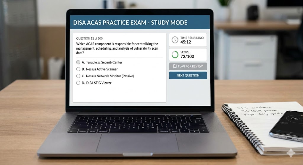 DISA Assured Compliance Assessment Solution (ACAS) Practice Test Banner