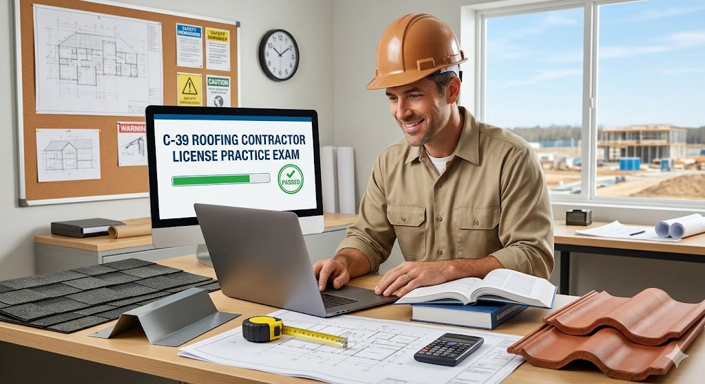 California Roofing Contractor Exam (C-39 License) Practice Exam Banner