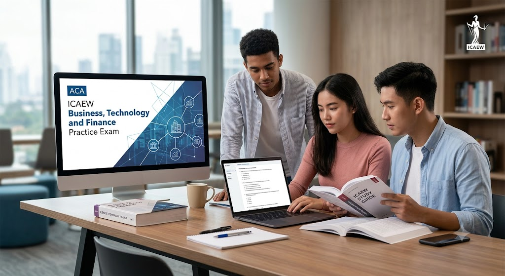 ACA ICAEW Business, Technology and Finance Practice Exam Banner