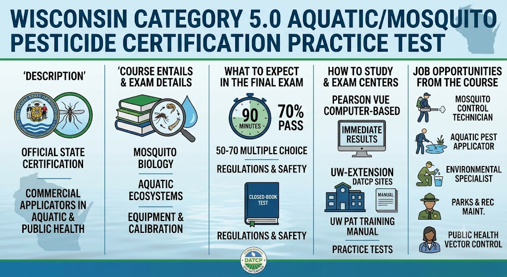 Wisconsin Category 5.0 Aquatic/Mosquito Pesticide Certification Practice Test Banner