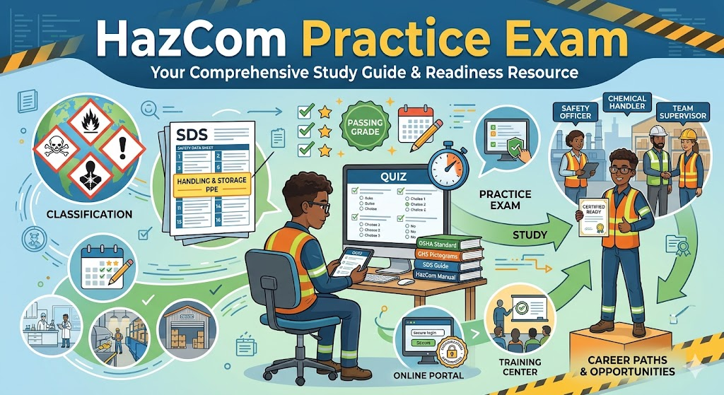 Hazard Communication (HazCom) Practice Exam Banner