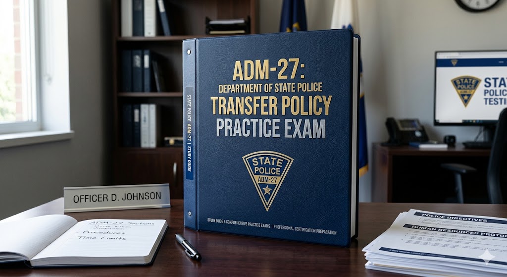 Department of State Police Transfer Policy (ADM-27) Practice Exam Banner