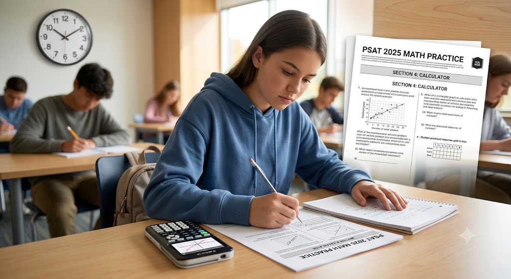 PSAT Math Practice Test 2025 Question (Use Calculator) Banner