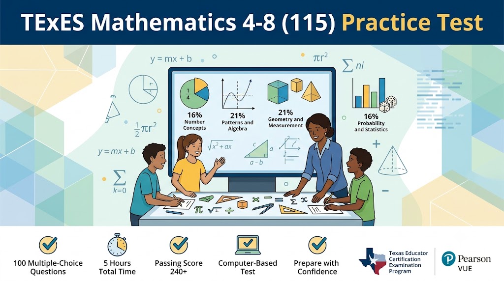 TExES Mathematics 4-8 (115) Practice Test Banner