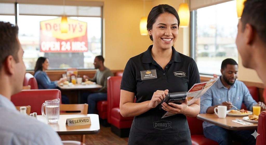 Denny's Server Training Practice Test Banner