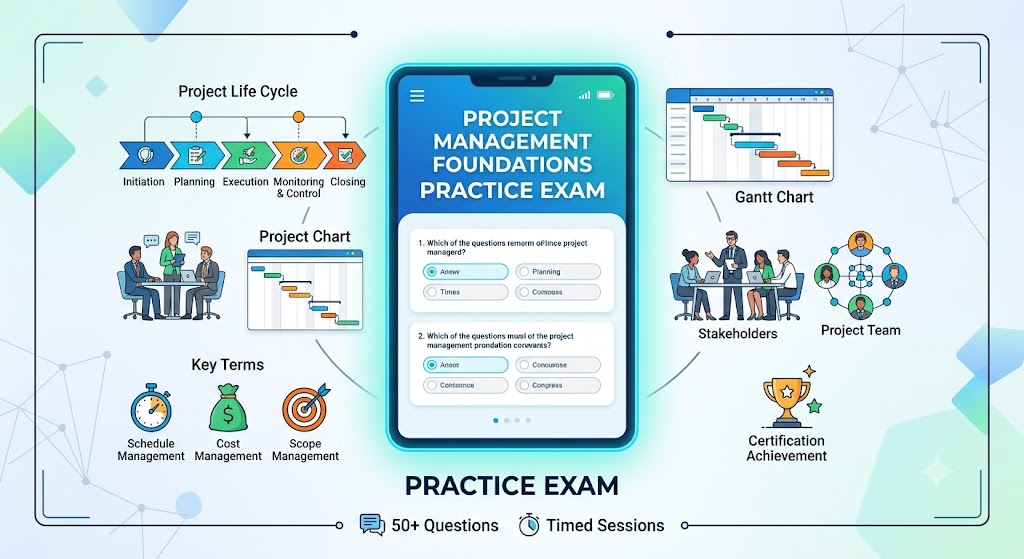 Project Management Foundations Practice Exam Banner