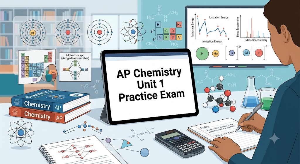 AP Chemistry Exam Unit 1 Practice Test 2026 Banner