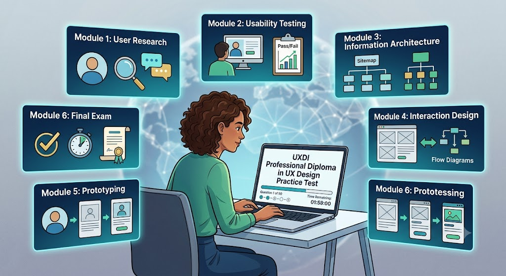 UXDI Professional Diploma in UX Design Practice Test Banner