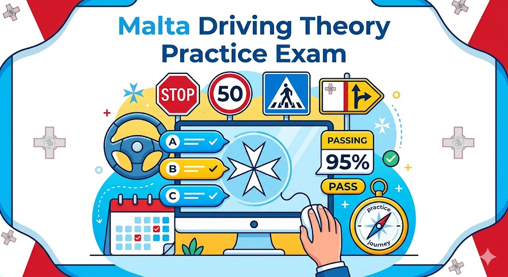 Malta Driving Theory Practice Test Banner