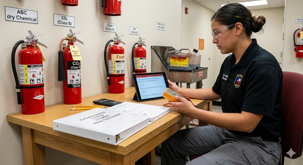 Extinguisher Type B (TFM02) Practice Test Banner