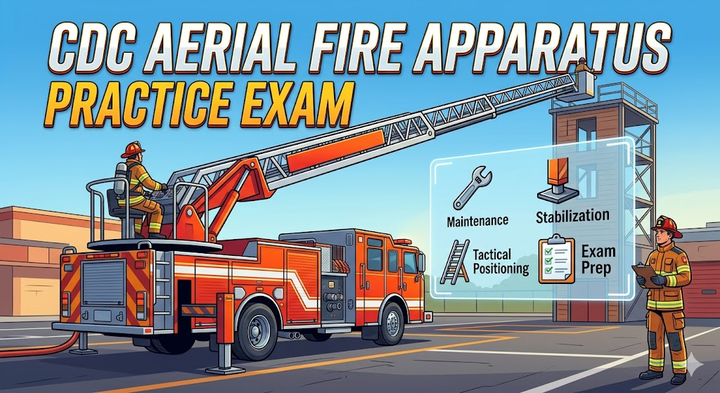 CDC Aerial Fire Apparatus Practice Exam Banner