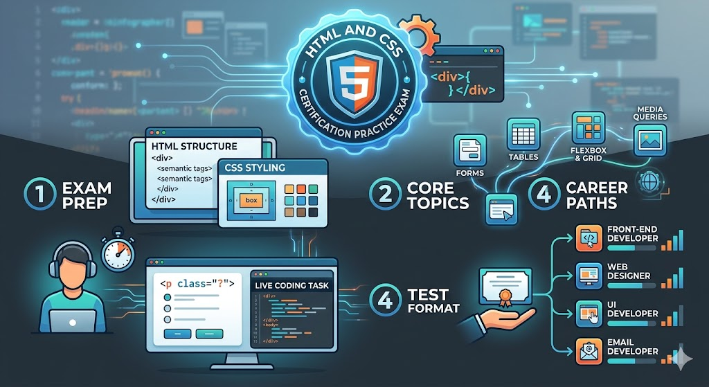 HTML and CSS Certification Practice Test Banner