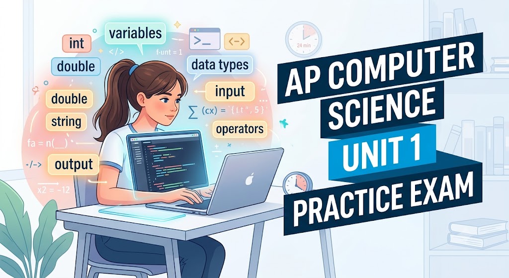 AP Computer Science Unit 1 – Test Review Practice Questions Banner
