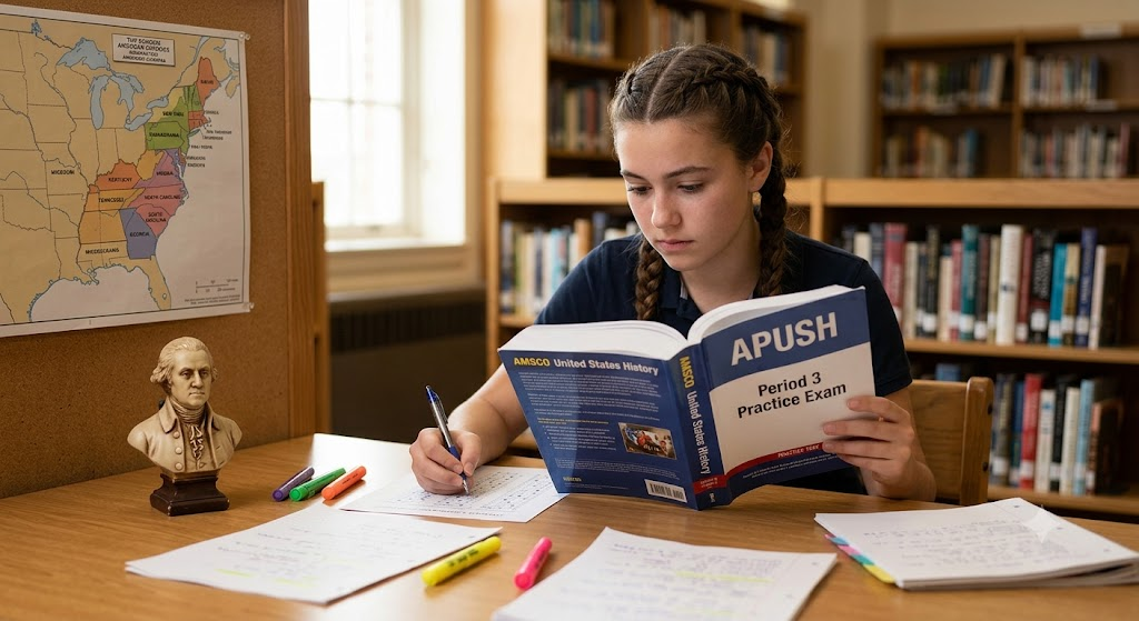 AMSCO AP United States History Exam (APUSH) – Period 3 Practice Test Banner