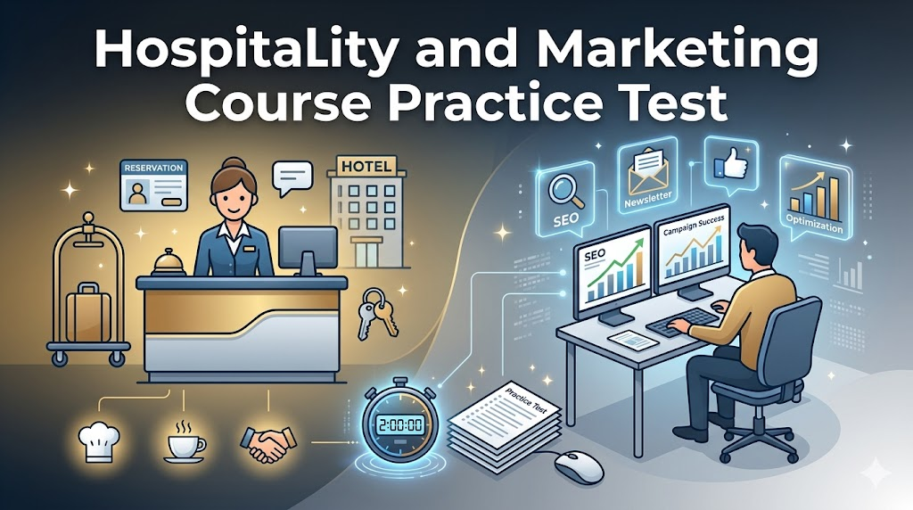 Hospitality and Marketing Course Practice Test Banner