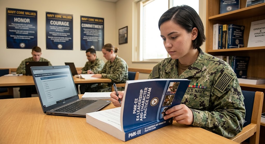 Professional Military Knowledge Eligibility Exam (PMK-EE) E4 Leadership and Character Practice Exam Banner
