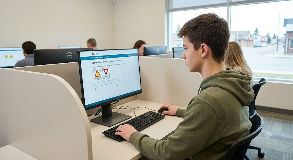 Alberta Written Drivers Learners Test Practice Banner