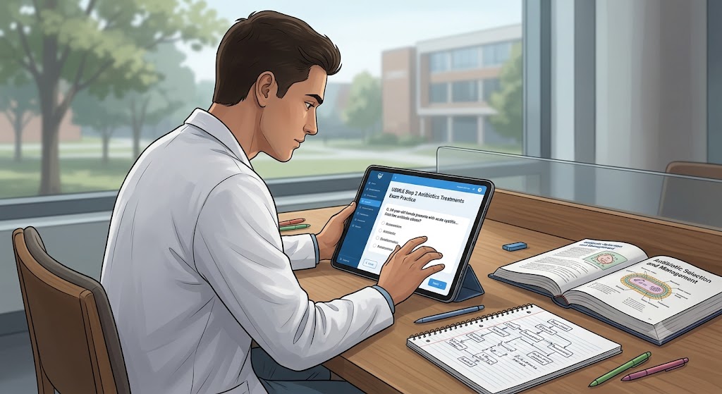 USMLE Step 2 Antibiotics and Treatments Practice Exam Banner