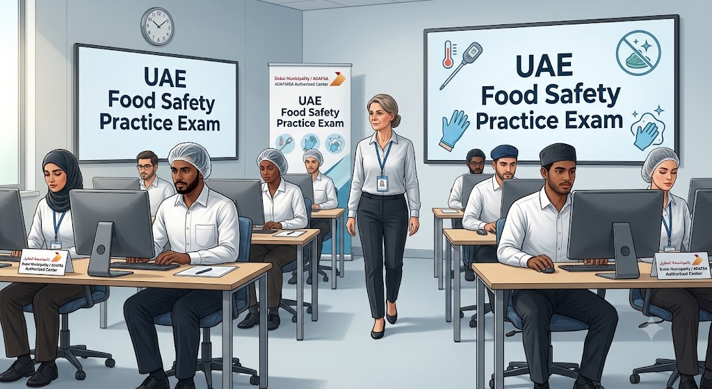 Food Safety Practice Test & Exam Prep | United Arab Emirates Banner