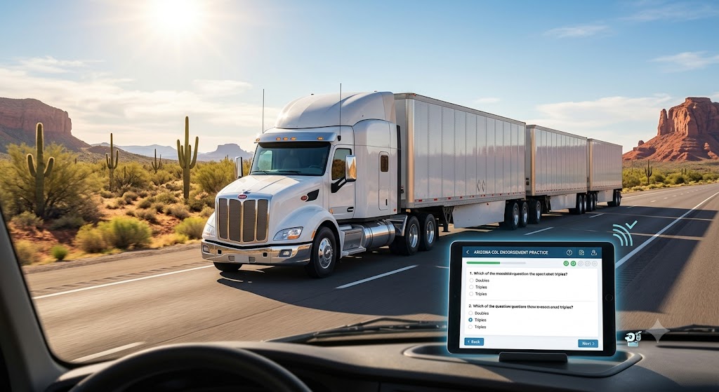 Arizona CDL Double/Triple Trailers Practice Test Banner