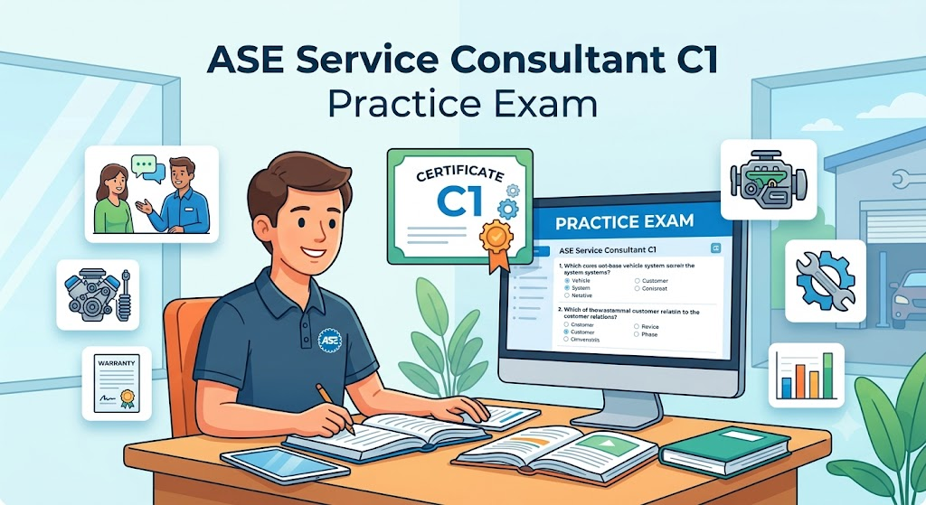 ASE Automobile Service Consultant Certification (C1) Practice Test Banner