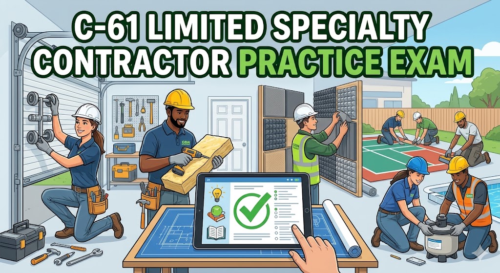 Limited Specialty Contractor License (C-61) Practice Exam Banner