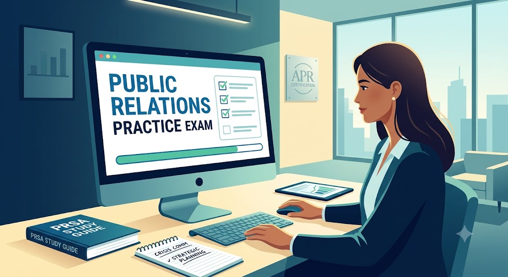 Public Relations Practice Exam Banner