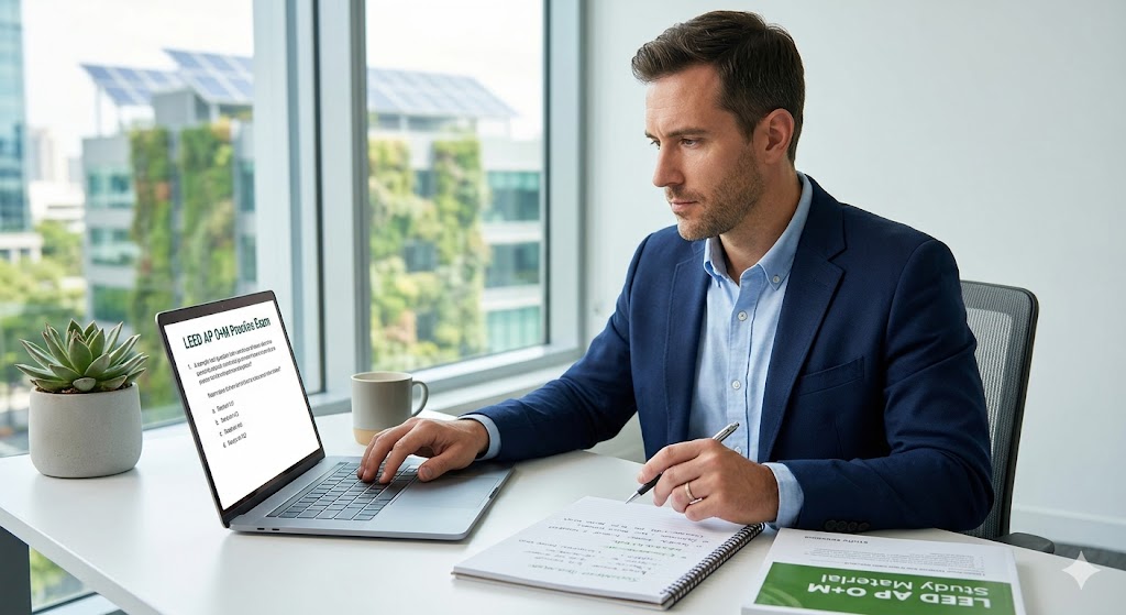 LEED AP with Operations and Maintenance (O+M ) Practice Exam Banner