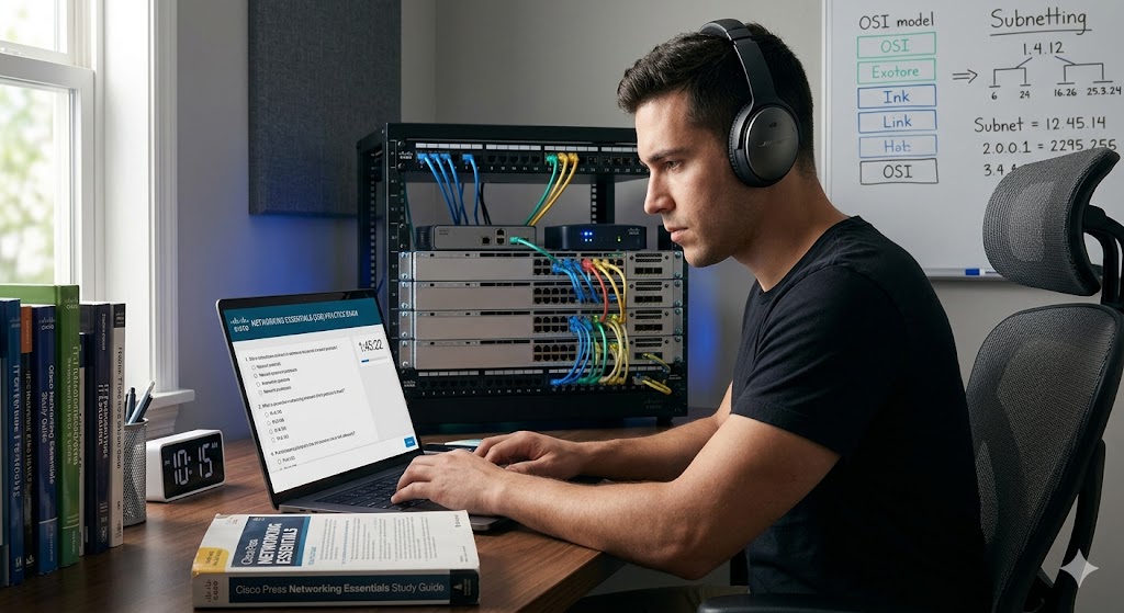 Cisco Networking Essentials (25B) Practice Exam Banner