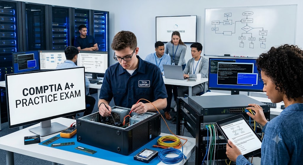 CompTIA A+ Hardware and Network Troubleshooting Practice Test Banner