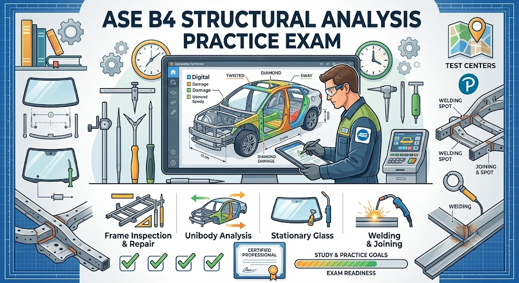ASE Structural Analysis & Damage Repair (B4) Practice Test Banner