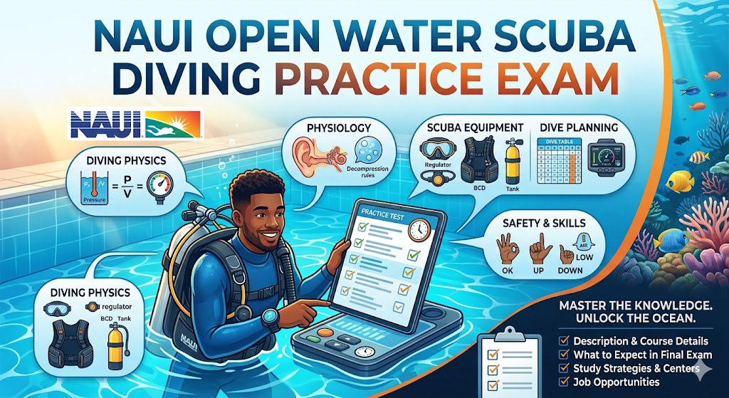 NAUI Open Water Scuba Diving Practice Exam Banner