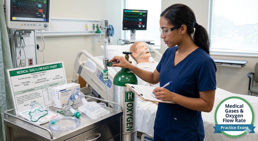 Medical Gases and Oxygen Flow Rate Practice Test Banner