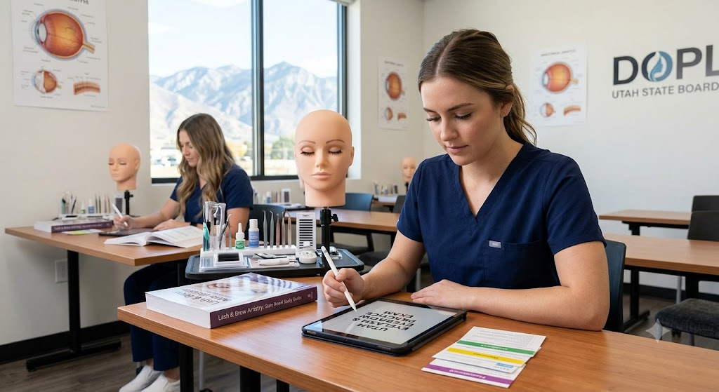 Utah Eyelash & Eyebrow State Practice Exam Banner
