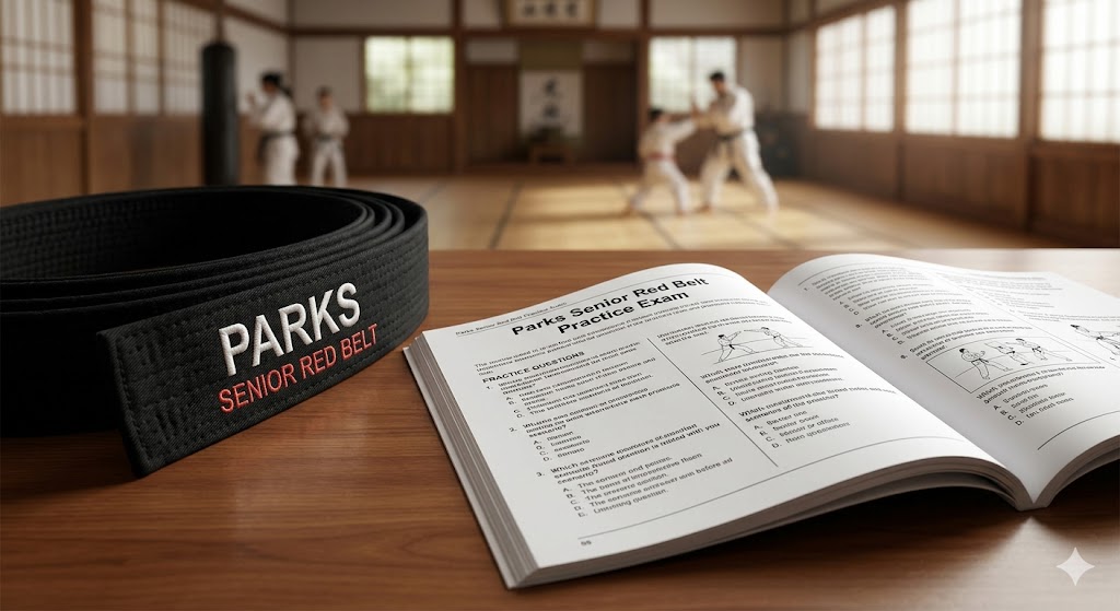 Parks Senior Red Belt Practice Test Banner
