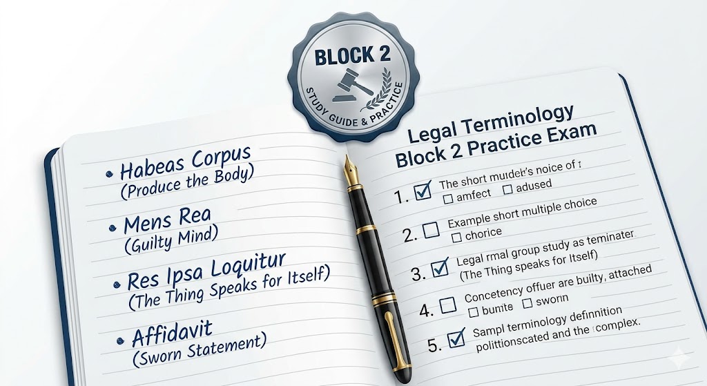 Legal Terminology Block 2 Practice Test Banner