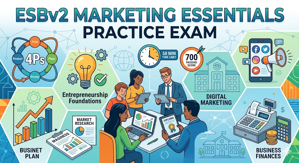 ESBv2 Marketing Essentials Practice Exam Banner