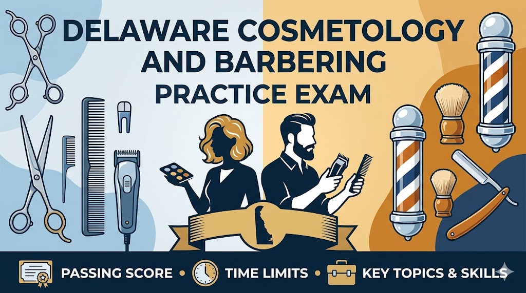 Delaware Cosmetology and Barbering Practice Exam Banner